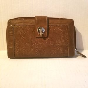 Purse/Wallet Leather Embossed Size 7 x 4"